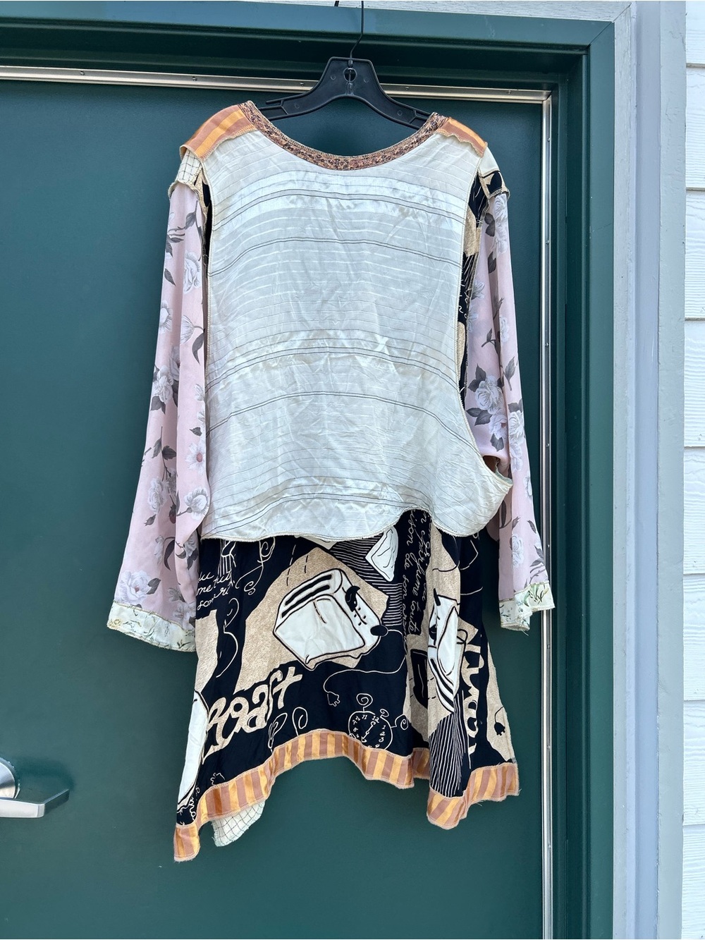 Mixed-Panel Boho Blouse - Yellow Stripe Mix - Picture 8 of 13